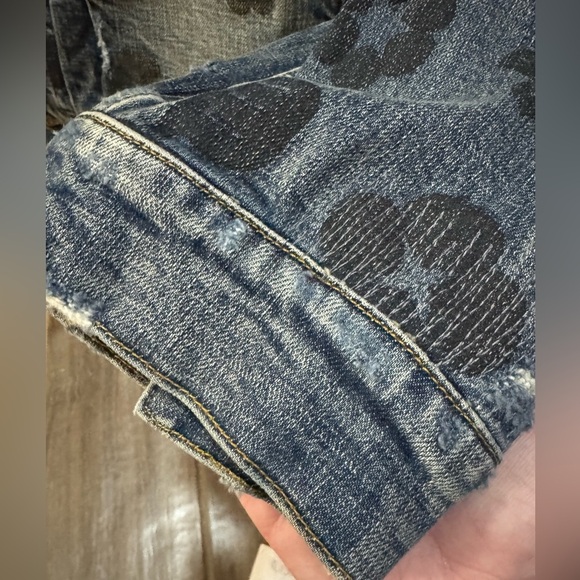 PURPLE BRAND MONOGRAM PRINT FADED DENIM JACKET SIZE LARGE - Picture 12 of 14